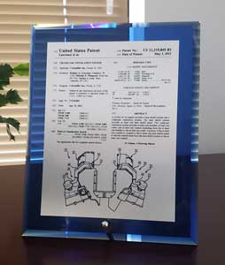 Patent Desk Plaque-Blue Glass