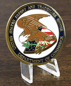 U.S. Patent Office Medallion with Stand