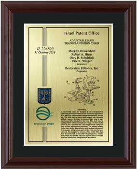israel-patent-plaques-wood-frame